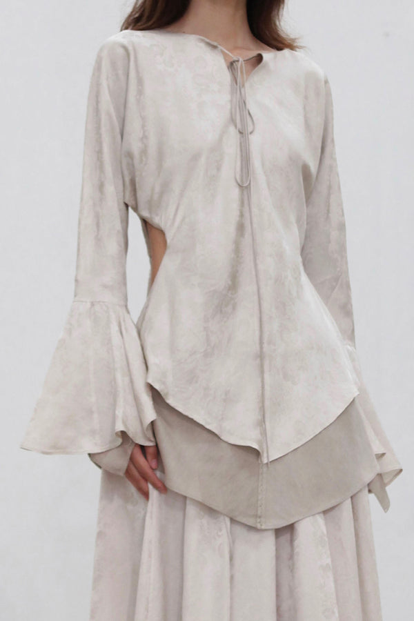 Mutedance 25 autumn and winter waist shirt hand-dyed MD-MD25FW49-beige